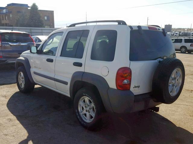 1J4GL48KX2W340625 - 2002 JEEP LIBERTY SP WHITE photo 3