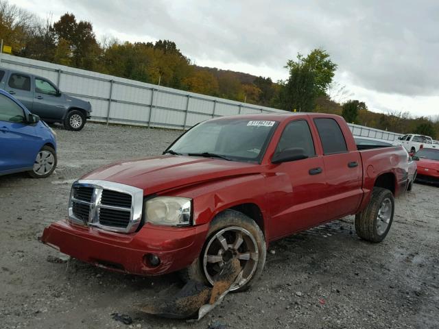 1D7HE48N66S666309 - 2006 DODGE DAKOTA QUA RED photo 2