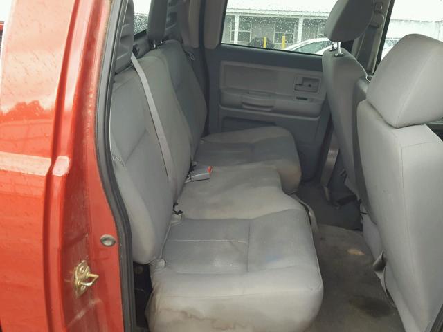 1D7HE48N66S666309 - 2006 DODGE DAKOTA QUA RED photo 6