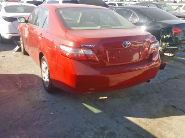 4T1BE46K07U058196 - 2007 TOYOTA CAMRY CE RED photo 3