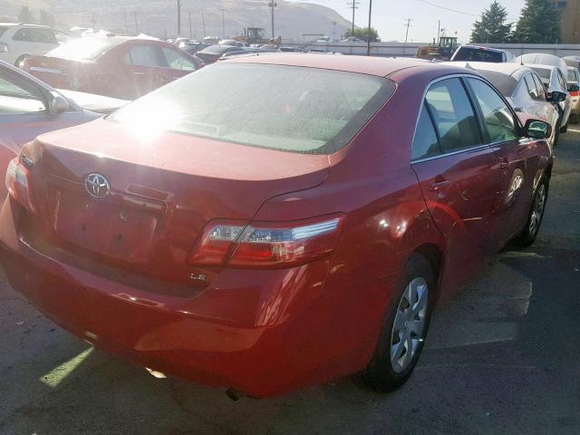 4T1BE46K07U058196 - 2007 TOYOTA CAMRY CE RED photo 4