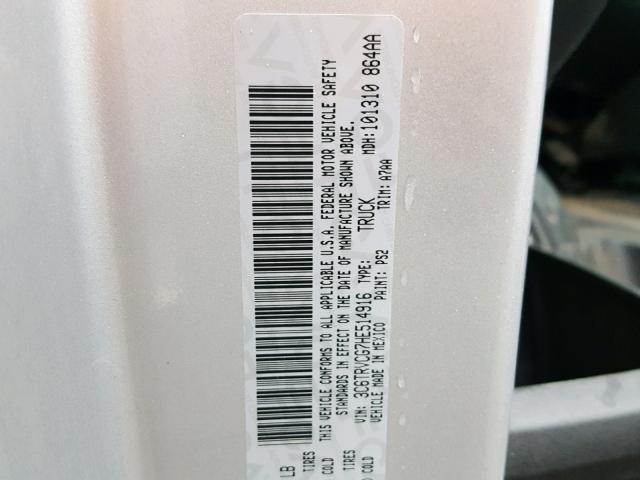 3C6TRVCG7HE514916 - 2017 RAM PROMASTER 银色 照片 10