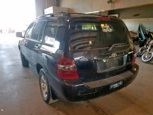 JTEGD21A860133700 - 2006 TOYOTA HIGHLANDER BLACK photo 3