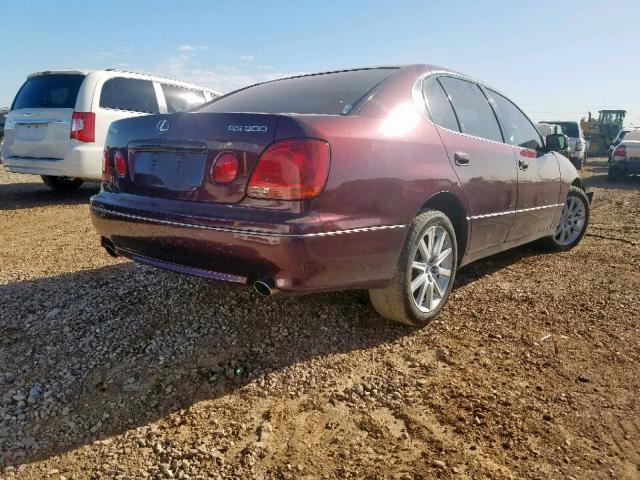 JT8BD69S030176781 - 2003 LEXUS GS 300 MAROON photo 4