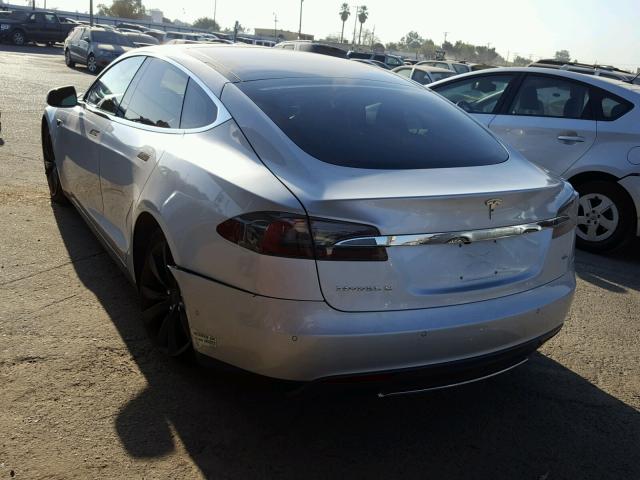 5YJSA1H1XFFP74551 - 2015 TESLA MODEL S 85 SILVER photo 3