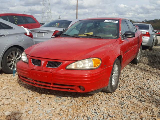 1G2NE52E5XM814052 - 1999 PONTIAC GRAND AM S RED photo 2