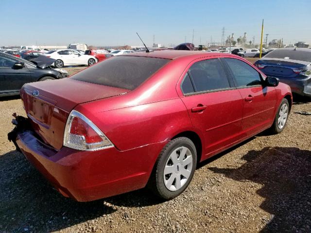 3FAHP06Z87R275975 - 2007 FORD FUSION S RED photo 4