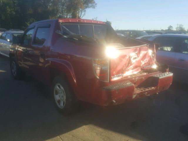 2HJYK16236H552880 - 2006 HONDA RIDGELINE BURGUNDY photo 3