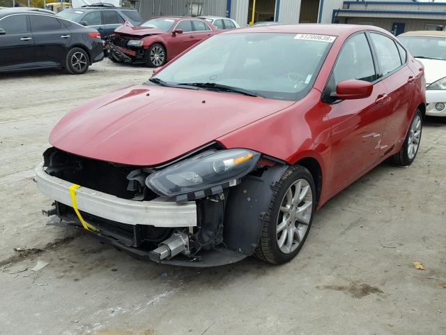 1C3CDFBH1DD641118 - 2013 DODGE DART SXT RED photo 2