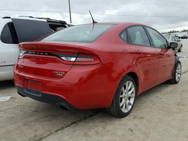 1C3CDFBH1DD641118 - 2013 DODGE DART SXT RED photo 4