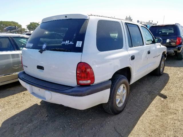 1B4HR28Y2YF187357 - 2000 DODGE DURANGO WHITE photo 4