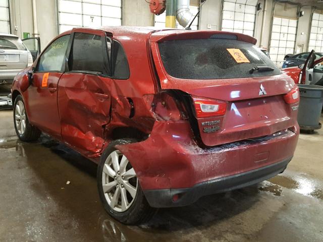 4A4AR3AU1DE014911 - 2013 MITSUBISHI OUTLANDER RED photo 3