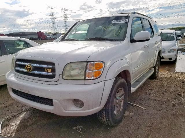 5TDBT48A52S081484 - 2002 TOYOTA SEQUOIA LI WHITE photo 2