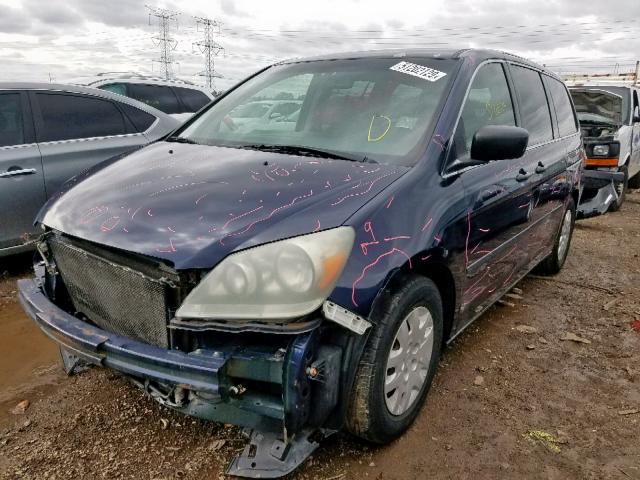 5FNRL38215B074879 - 2005 HONDA ODYSSEY LX BLUE photo 2