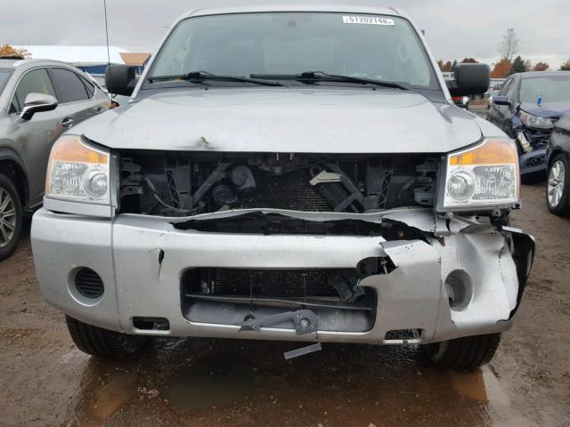 1N6AA0EJ5CN310992 - 2012 NISSAN TITAN S SILVER photo 9