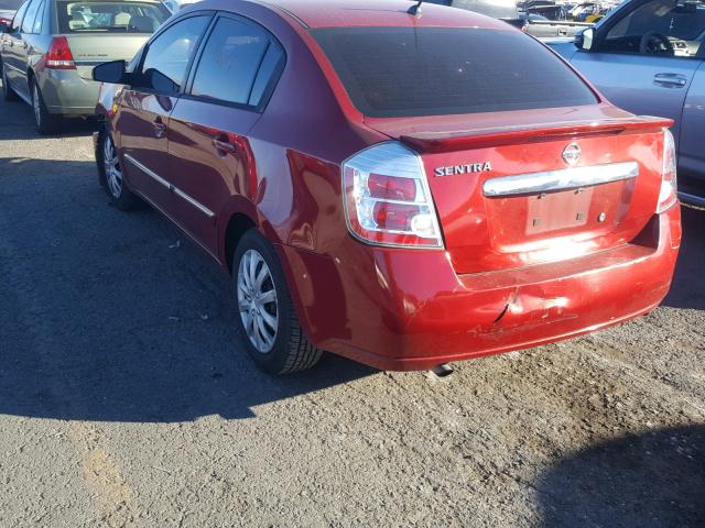 3N1AB6AP5BL687840 - 2011 NISSAN SENTRA 2.0 MAROON photo 3