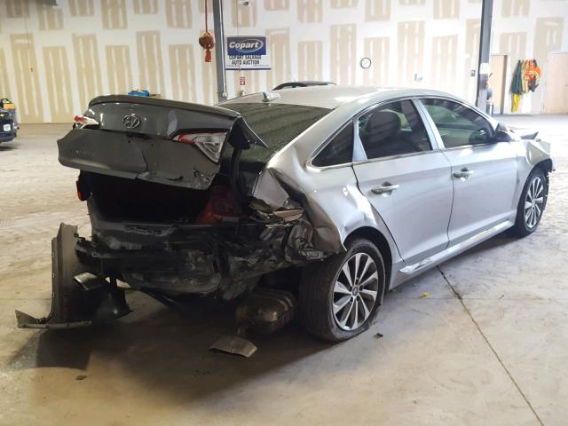 5NPE34AF3FH052161 - 2015 HYUNDAI SONATA SPO GRAY photo 4