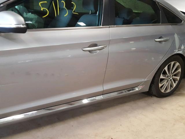 5NPE34AF3FH052161 - 2015 HYUNDAI SONATA SPO GRAY photo 9