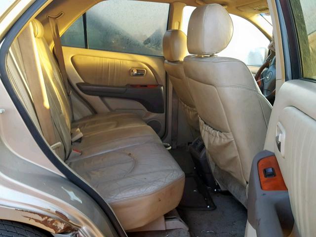 JTJGF10U620136557 - 2002 LEXUS RX 300 GOLD photo 6