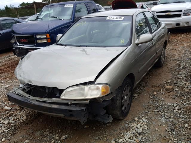 3N1CB51A42L554646 - 2002 NISSAN SENTRA GXE TAN photo 2