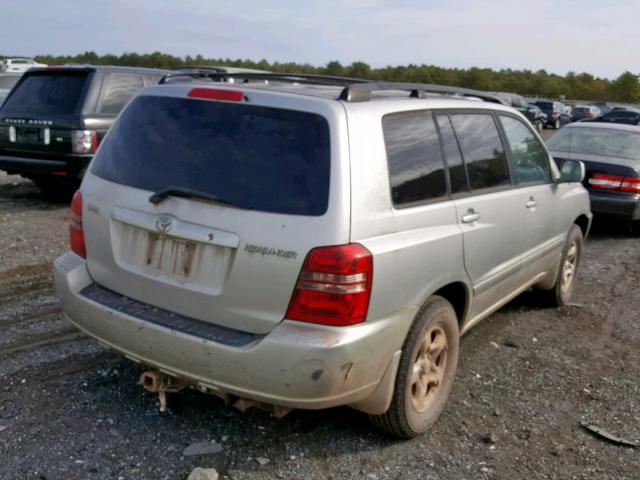 JTEGD21A720021237 - 2002 TOYOTA HIGHLANDER SILVER photo 4