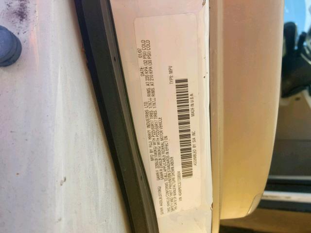 4S4BP61C377338554 - 2007 SUBARU LEGACY OUT WHITE photo 10