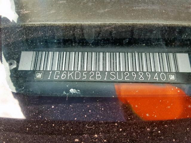 1G6KD52B1SU298940 - 1995 CADILLAC DEVILLE BLACK photo 10