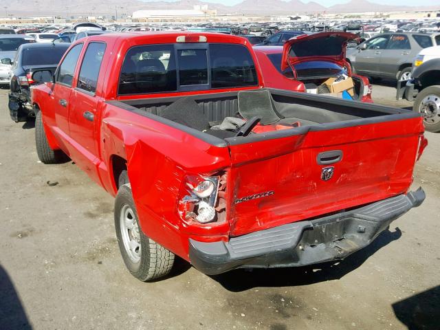 1D7HE28K65S330913 - 2005 DODGE DAKOTA QUA RED photo 3