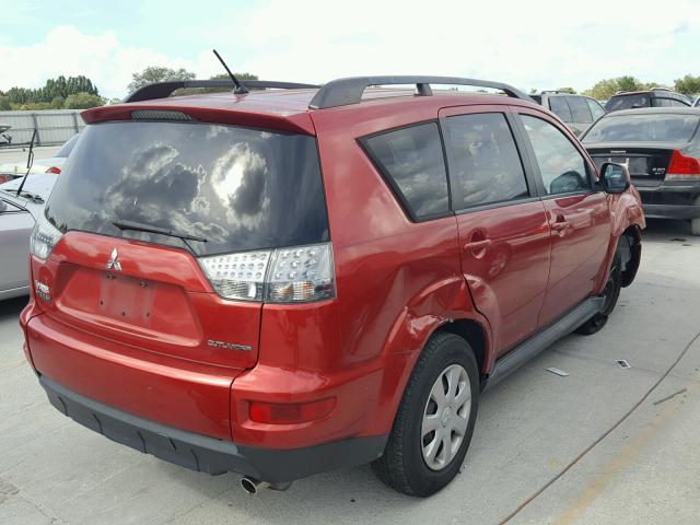 JA4AS2AWXCU004416 - 2012 MITSUBISHI OUTLANDER RED photo 4