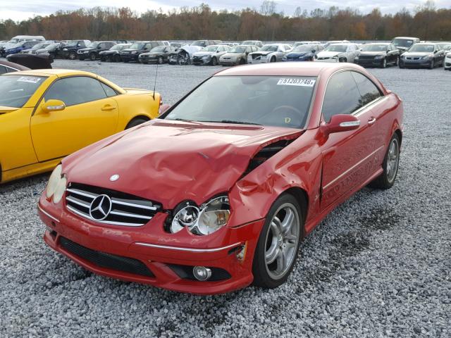 WDBTJ72H09F264723 - 2009 MERCEDES-BENZ CLK 550 RED photo 2