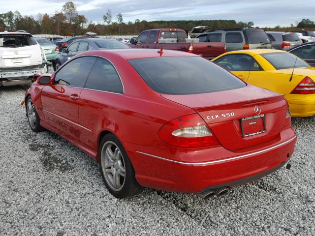 WDBTJ72H09F264723 - 2009 MERCEDES-BENZ CLK 550 RED photo 3