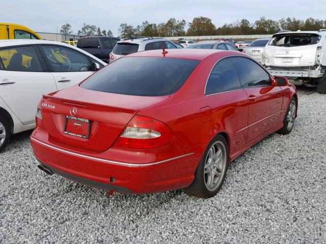 WDBTJ72H09F264723 - 2009 MERCEDES-BENZ CLK 550 RED photo 4