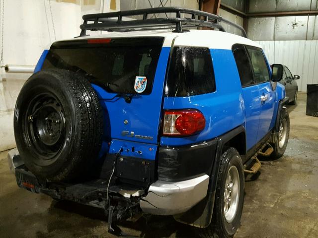 JTEBU11F370074640 - 2007 TOYOTA FJ CRUISER BLUE photo 4