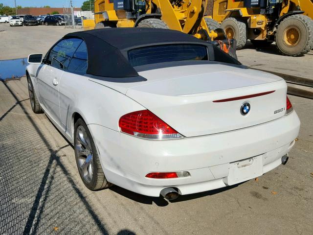 WBAEK13557CN83670 - 2007 BMW 650 I WHITE photo 3