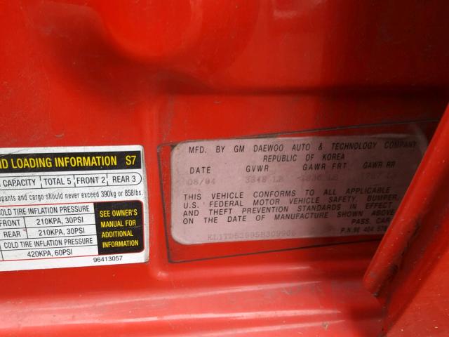 KL1TD52695B309906 - 2005 CHEVROLET AVEO BASE Qırmızı foto 10