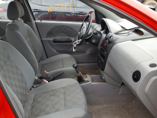 KL1TD52695B309906 - 2005 CHEVROLET AVEO BASE Qırmızı foto 5
