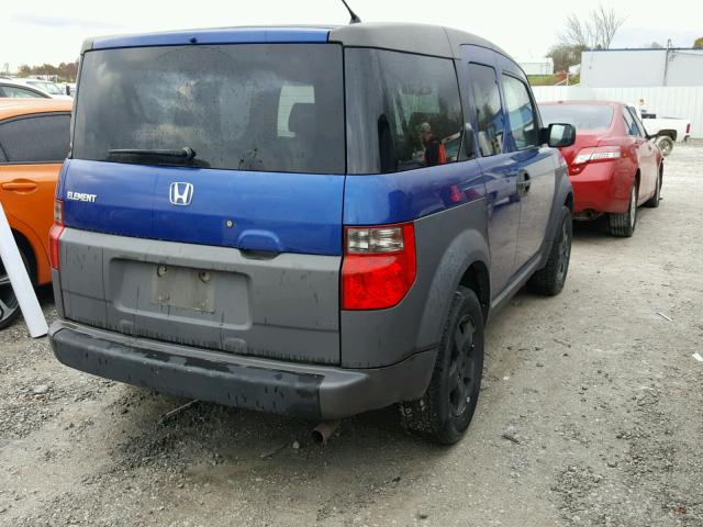 5J6YH28594L031592 - 2004 HONDA ELEMENT EX BLUE photo 4