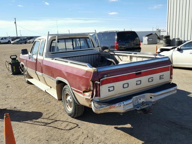 3B7HE13Y7NM536511 - 1992 DODGE D-SERIES D TWO TONE photo 3