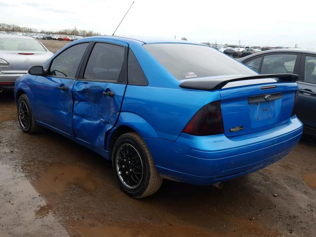 1FAFP34N67W198304 - 2007 FORD FOCUS ZX4 BLUE photo 3