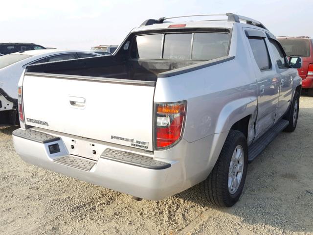 2HJYK16537H543477 - 2007 HONDA RIDGELINE SILVER photo 4