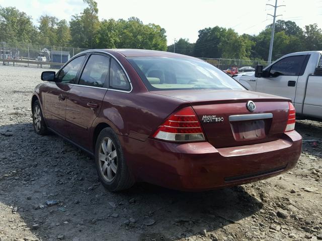 1MEFM40165G608388 - 2005 MERCURY MONTEGO LU MAROON photo 3