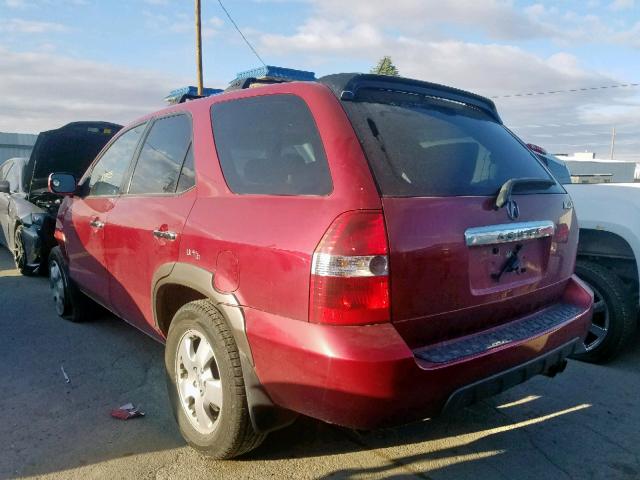 2HNYD18293H501014 - 2003 ACURA MDX RED photo 3