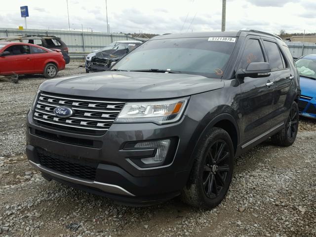 1FM5K8F80HGC69920 - 2017 FORD EXPLORER L GRAY photo 2