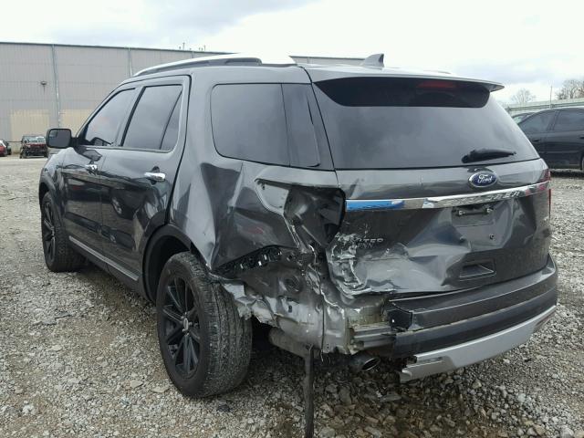 1FM5K8F80HGC69920 - 2017 FORD EXPLORER L GRAY photo 3