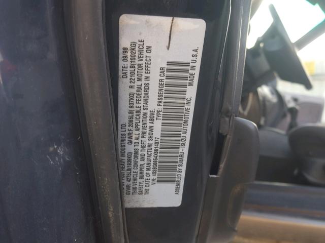 4S3BG6854X6614077 - 1999 SUBARU LEGACY OUT BLUE photo 10