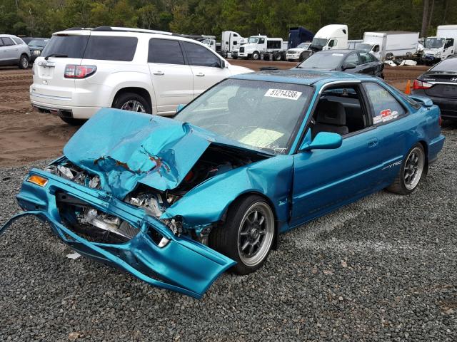 JH4DB2389NS002610 - 1992 ACURA INTEGRA GS GREEN photo 2