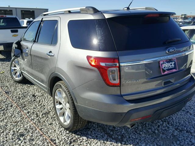 1FM5K7F89DGC69323 - 2013 FORD EXPLORER L GRAY photo 3