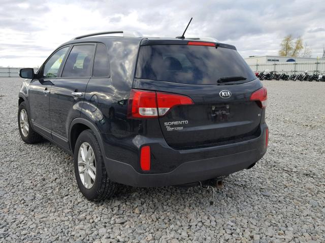 5XYKTDA77FG603159 - 2015 KIA SORENTO LX BLACK photo 3