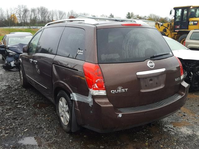 5N1BV28U47N112127 - 2007 NISSAN QUEST S MAROON photo 3