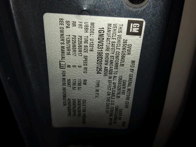 1GNDV33198D201254 - 2008 CHEVROLET UPLANDER L 灰色 照片 10